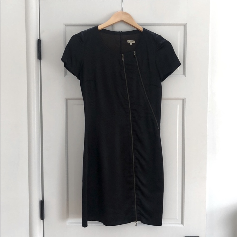 Black silk mini dress